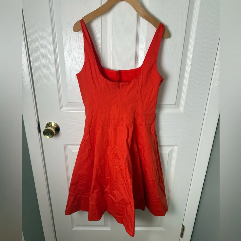 Staud Mini Wells Dress Red Rose 8 - Picture 4 of 7